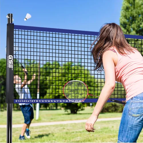 Miniatura 6 de GSE Games & Sports Expert Outdoor Badminton and Volleyball Combo Set, Yard Net Game Set with Ball, Pump, Boundary Line and Carry Bag for Backyard