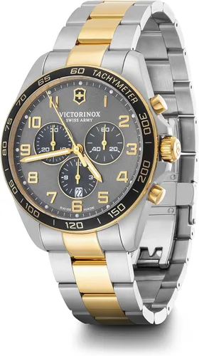 Miniatura 2 de Victorinox Fieldforce Classic Chrono Watch con esfera gris oscuro y pulsera de acero inoxidable en dos tonos, gris