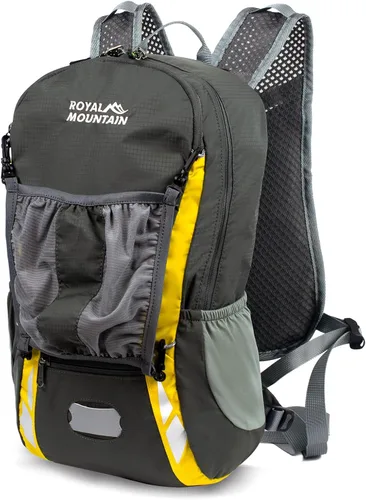 Mochila de bicicleta con cubierta para lluvia, mochilas de ciclismo de montaña, mochila ligera plegable impermeable para viajes, mochila pequeña Gris
