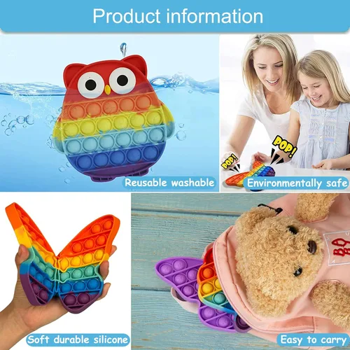 Miniatura 5 de Juguetes Sensoriales Pop Bubble Fidget, Juguetes Sensoriales para Apretar, Regalos Novedosos para Niños y Niñas, Herramientas para Aliviar el Estrés