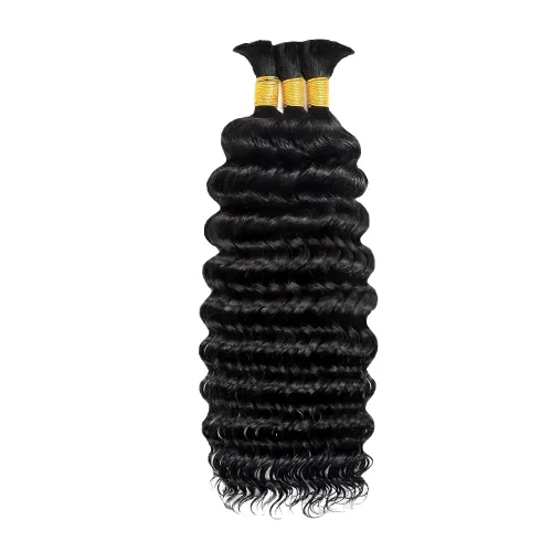 Miniatura 6 de Freiuoke Cabello humano rubio 613 trenzado, 12, 12, 12 pulgadas, 5.29 oz, 3 paquetes de cabello virgen brasileño rubio ondulado profundo a granel