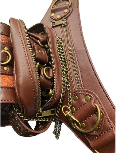 Miniatura 5 de Rebajas Cyber Monday Ofertas Venta Steampunk Riñonera Bolso para cintura Moda Gótico Hombro Bandolera Bandolera Muslo Pierna Capucha Bolsa de Viaje