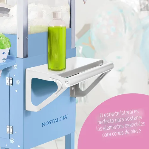 Miniatura 7 de Nostalgia Máquina de hielo afeitado de cono de nieve, máquina de granizado retro para 72 golosinas heladas, incluye cuchara de metal, 2 botellas