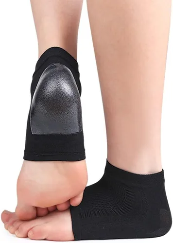 Miniatura 6 de FRCOLOR 2 pares de calcetines de compresión de manga de tobillo, calcetines de talón de gel hidratantes, calcetines de punta abierta, calcetines