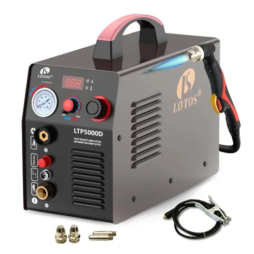 LOTOS LTP5000D Cortador de plasma, actualización 2024 de 5/8" 16 mm corte limpio 3/4" 20 mm corte de separación 50A sin arco piloto plasma metal