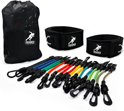 Miniatura 9 de Kbands Bandas de resistencia para piernas de velocidad y fuerza Incluye programas de entrenamiento digital Speed 101 y Agility FX - Tamaños