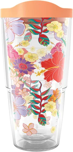 Miniatura 10 de Tervis Vaso aislado de doble pared con aislamiento de hibisco tropical hecho en Estados Unidos mantiene las bebidas frías y calientes, 16 onzas