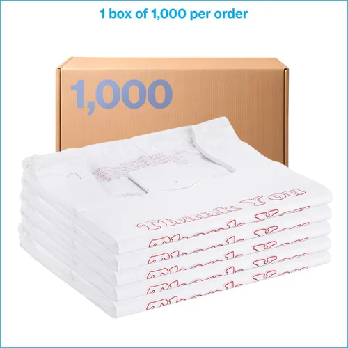 Miniatura 6 de SSWBasics Bolsas de agradecimiento blancas de 1000 – 11 ½ x 6 x 21 pulgadas – Grosor 0.48 mil HDPE – Tamaño estándar de supermercado, perfecto