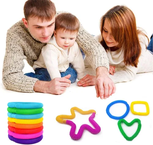 Miniatura 7 de Paquete de 32 tubos de reventar burbujas, tubos para ansiedad para niños y adultos, juguetes sensoriales para aliviar el estrés y la ansiedad