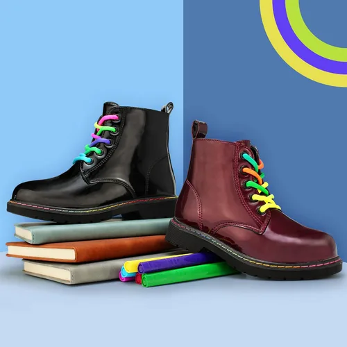 Miniatura 6 de Hawkwell Botas de trabajo de combate de patente para niñas y niños con cremallera lateral (niños pequeñosniños grandesjóvenes), 0 Toddler