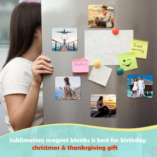 Miniatura 7 de Imán de sublimación en blanco de 3 x 3 pulgadas, productos en blanco de sublimación, 20 imanes personalizados para sublimación, refrigerador