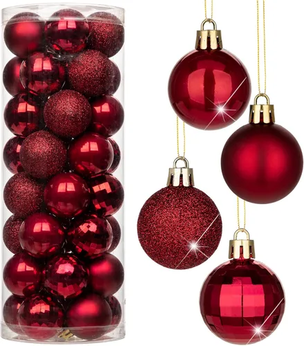 Miniatura 49 de Adornos de bolas de Navidad negras de 2.36 pulgadas, 25 piezas inastillables, set de adornos de Navidad, bolas de Halloween, adorno negro para árbol