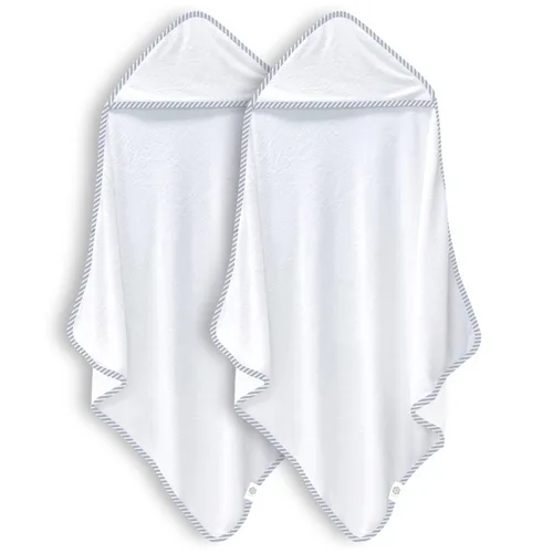 Miniatura 9 de Paquete de 2 toallas de baño para bebé - De rayón hechas de bambú, ultraabsorbentes, toallas con capucha ultrasuaves para niños - Tamaño extra