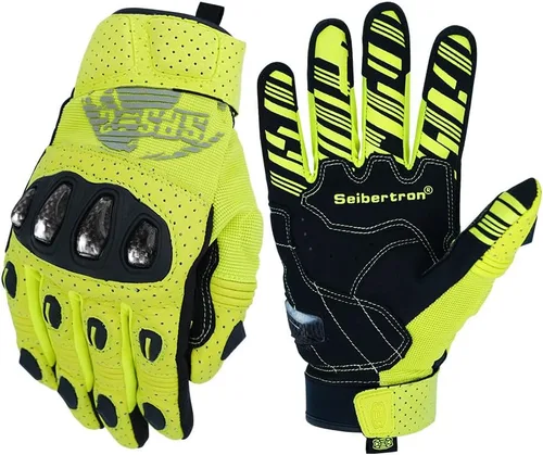 Miniatura 27 de Seibertron SPS Series - Guantes para motocicleta con pantalla táctil, para motocross, BMX, ATV, MTB, ciclismo, completo o medio dedo, para adultos