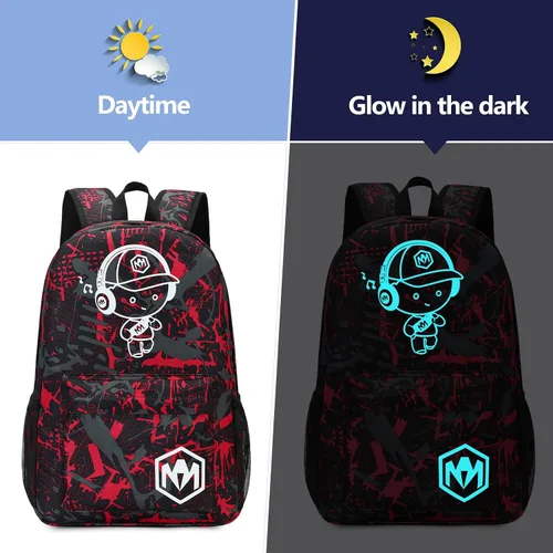Miniatura 2 de Mochila preescolar para niños y niñas, bolsas escolares para niños y niñas, bolsas escolares para jardín de infantes, Música Niño Rojo