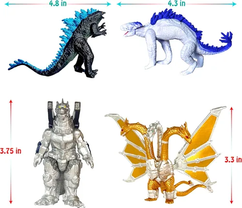 Miniatura 4 de TwCare Juego de 10 juguetes Godzilla x Kong: El Nuevo Imperio, figuras de acción de dinosaurios y dragones, Evolved Basic Exquisite Battle Roar