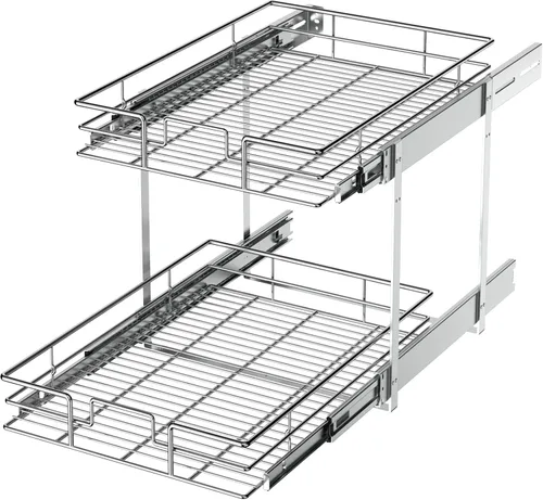 Miniatura 16 de LOVMOR Organizador de gabinete extraíble de 17 pulgadas de ancho x 21 pulgadas de profundidad, estantes extraíbles para armario de cocina, 1 Tier
