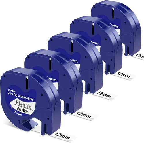 Miniatura 13 de Recambios de cinta transparente para rotuladores compatibles con DYMO LetraTag - Recambios de cinta de plástico transparente de 0.472 in 1/2 pulgada