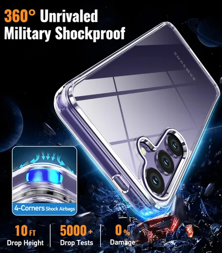 Miniatura 4 de Oterkin Funda transparente para Samsung Galaxy S24, tecnología antiamarilleo 20X, funda para teléfono S24 con 4 bolsas de aire integradas