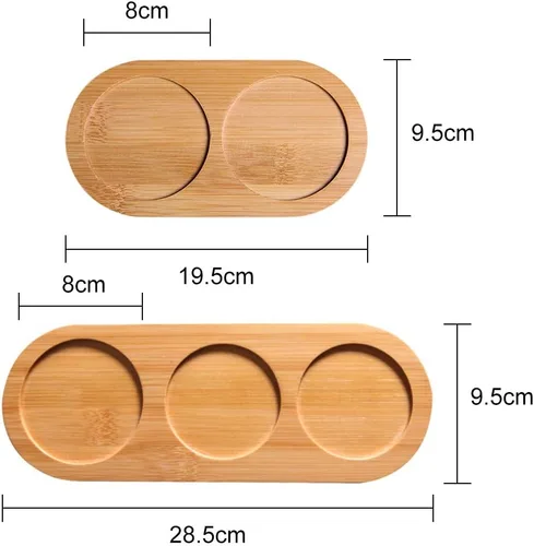 Miniatura 6 de Ochine Bandeja redonda de madera para servir, soporte para molino de pimienta y sal y descanso, se adapta a muchos molinos y cocteleras, soporte