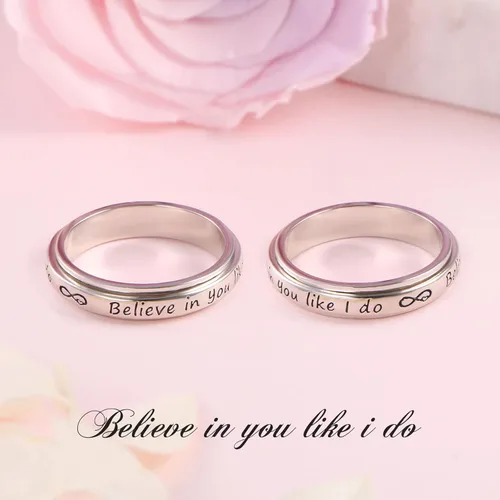 Miniatura 3 de Anillo de ansiedad para mujer, plata de ley 925, anillos giratorios para aliviar el aburrimiento, TDAH, autismo, anillos antiestrés, joyería