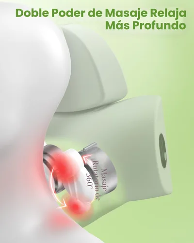 Miniatura 3 de Almohada masajeadora de cuello 3 en 1 mejorada con calor, masajeador de cuello inalámbrico portátil para aliviar el dolor de tejido profundo, Gris