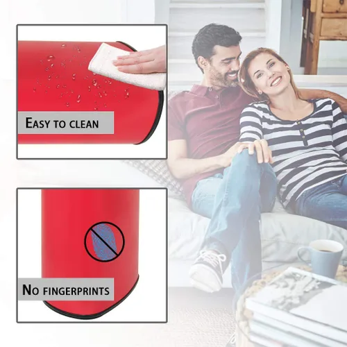 Miniatura 4 de Dkeli Basurero para cocina, baño, dormitorio, hogar, oficina, automático, sin tacto, de alta capacidad, con tapa, acero inoxidable cepillado, cubo