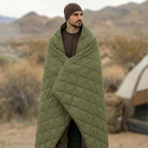 Miniatura 6 de LOOGU Manta Camuflaje Impermeable Aislante Forro de Poncho para Camping al Aire Libre, Senderismo, Caza, Supervivencia, Mochileros, Picnic Oliva