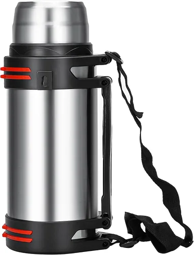 Miniatura 16 de Termos de café grandes de 64 onzas / medio galón para viajes, jarra de agua aislada al vacío clásica con taza de plástico, botella de bebida aislada