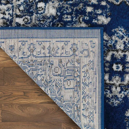 Miniatura 5 de Antep Rugs - Alfombra oriental tradicional de 2 x 3 con medallón para interiores Siesta (azul marino, 2 pies x 3 pies)