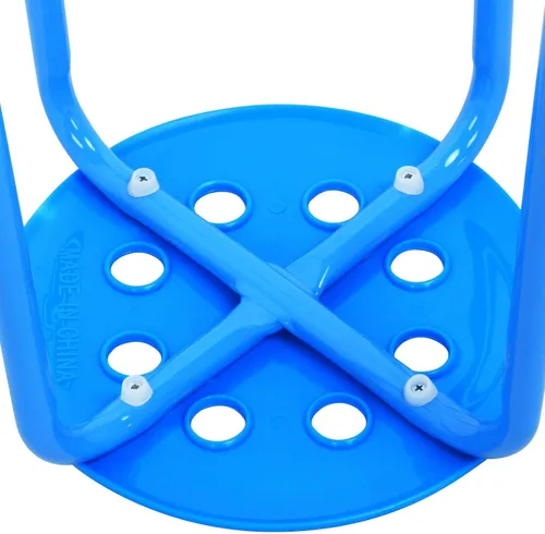 Miniatura 9 de Topeakmart, conjunto de 5 taburetes redondos de plástico, set de taburetes para bar, colores azul, verde, rojo, blanco y amarillo