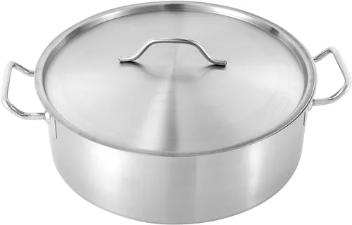 Miniatura 5 de Olla de acero inoxidable de 11 cuartos de galón con tapa, utensilios de cocina gruesos, olla de sopa de inducción resistente, olla grande