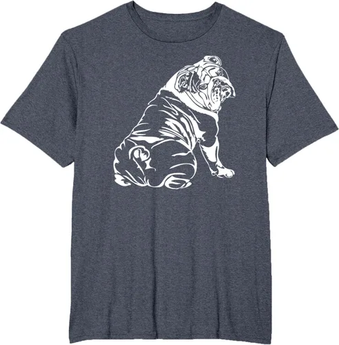 Miniatura 97 de Gracioso Bulldog Inglés playera perro Hund playera regalo, Azul (Heather blue)
