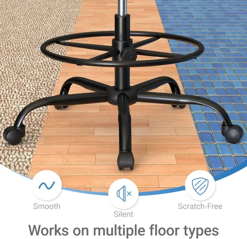 Miniatura 7 de HYLONE Silla de dibujo resistente de 400 libras, asiento grueso de 5 pulgadas, silla de oficina con reposabrazos abatibles, silla ergonómica alta
