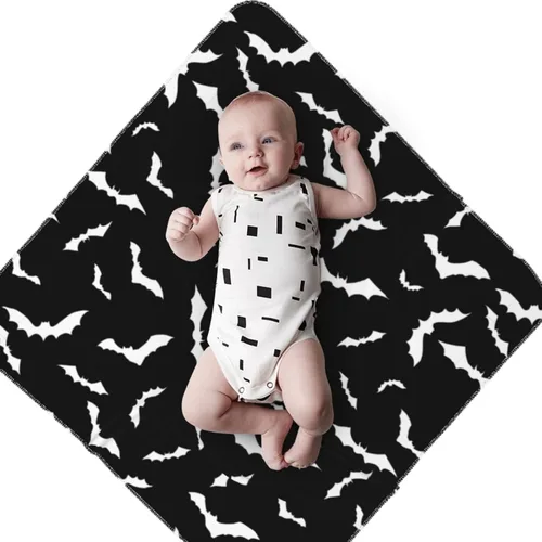 Miniatura 6 de Manta para envolver al bebé recién nacido, suave y acogedora manta gótica para bebé, para niños y niñas
