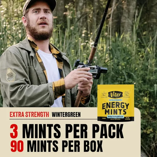 Miniatura 4 de Viter Energy Mentas de Cafeína 80mg de Fuerza Extra - 90 Piezas Cafeinadas con Vitaminas B. Menta Vegana Sin Azúcar. Potenciador de Enfoque