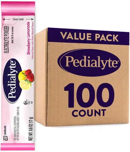 Miniatura 9 de Pedialyte Paquetes de polvo de electrolitos, naranja, bebida de hidratación, 100 paquetes de polvo de una sola porción