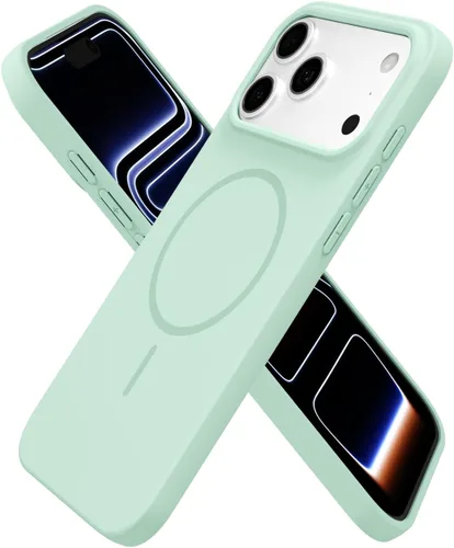 Miniatura 103 de oakxco Funda de silicona Mag Safe para iPhone 17 Pro Max, funda magnética delgada y fina compatible con carga inalámbrica MagSafe, bonita funda Negro