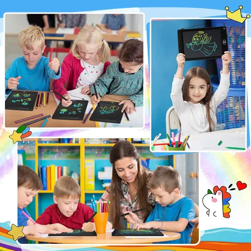 Miniatura 3 de Zhehao 48 tabletas de escritura LCD para niños de 8.5 pulgadas, almohadillas de dibujo borrables a granel, almohadillas de dibujo, juguete de Negro