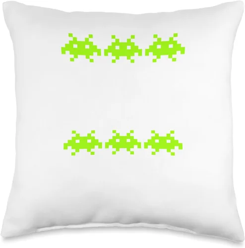 Retro awesome arcade video games epic aliens stuff Retro 1980s Vintage Video Game Space Aliens Arcade Throw Pillow, 16x16, Multicolor