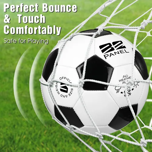 Miniatura 4 de Shappy 2 pelotas de fútbol a granel con bomba, bolsa de malla, tamaño oficial 3, 4, 5, pelota de fútbol colorida para interiores y exteriores