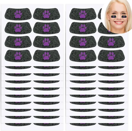 Miniatura 46 de Cholemy 120 pares de calcomanías negras de ojo a granel, calcomanías con purpurina de béisbol, fútbol, sóftbol, fiesta, accesorios para el día