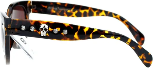 Miniatura 5 de Gafas de sol redondas de mariposa con tachuelas de calavera para mujer