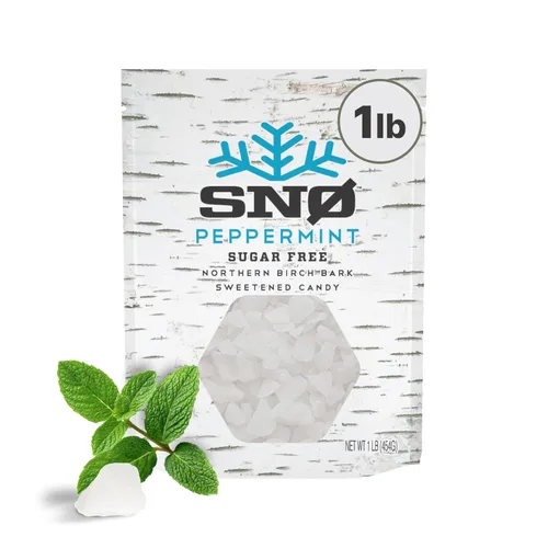 SNØ - Chips de caramelo de xilitol de menta piperita | Apoyo para la salud oral | Xilitol de abedul puro | Sin azúcar, bajo en carbohidratos, apto