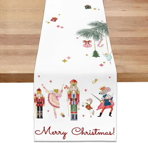 Miniatura 8 de Bonhause Camino de mesa de pan de jengibre de Navidad de 13 x 72 pulgadas, galletas de Navidad, decoración de mesa de comedor para interiores