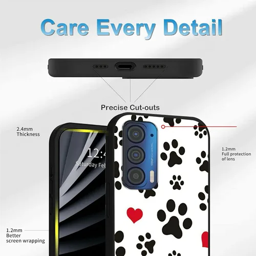 Miniatura 4 de Funda delgada para Moto Edge 2021 TPU con diseño de hojas de arte, cubierta de protección de cuerpo completo de goma de gel suave para Motorola Edge
