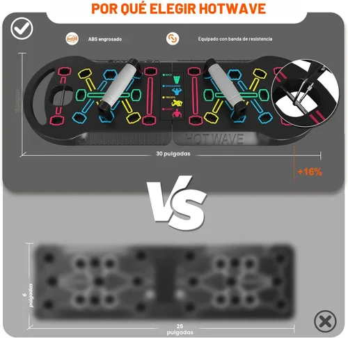 Miniatura 3 de HOTWAVE Push Up Board Fitness, Portable Foldable 20 in 1 Push Up Bar at Home Gym, Pushup Handles for Floor. Professional Strength Training Equipment