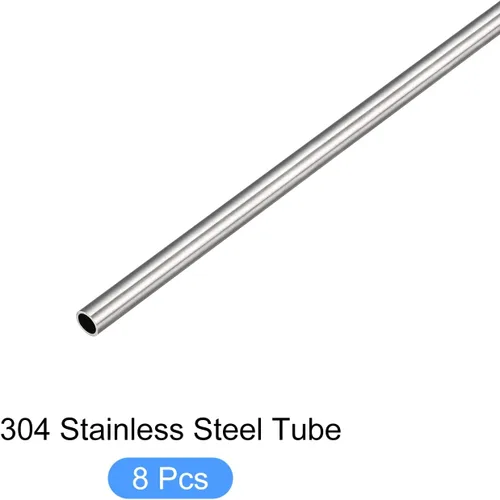 Miniatura 5 de METALLIXITY Tubo de acero inoxidable 304 (0.079 in de diámetro x 0.006 in de pared T x 9.843 in de largo), 8 piezas, tubo recto - para muebles