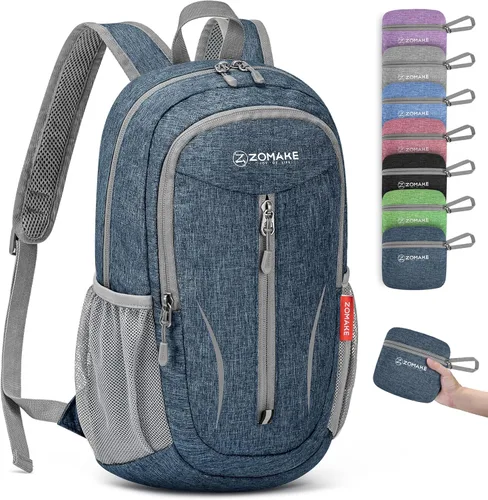 Miniatura 18 de ZOMAKE Mochila ultraligera plegable de 20L, mochilas plegables pequeñas resistentes al agua para senderismo, mochila de día colapsable para mujeres