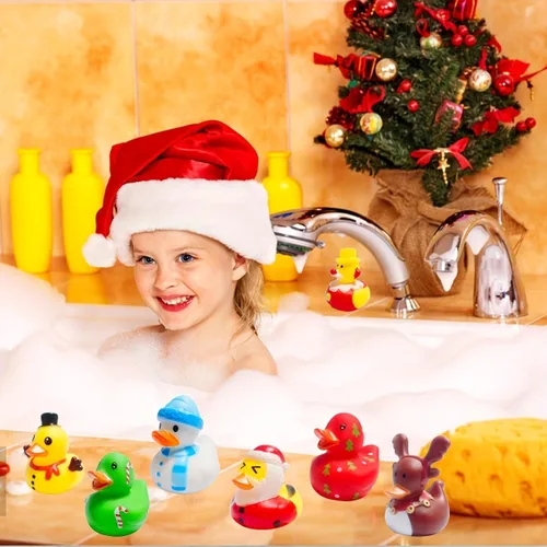 Miniatura 4 de 36 Piezas Patos de Goma de Navidad, Accesorios para Baby Showers Patitos Juguetes de Baño para Niños Regalos para Fiestas de Navidad, Intercambio